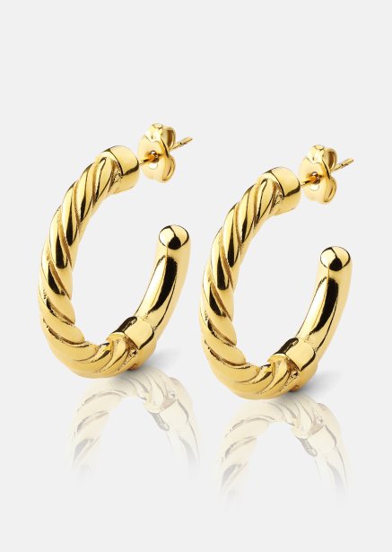 Øredobber Twistade Hoops – 18k Gullbelagte