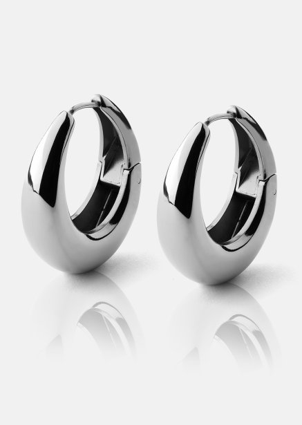Øredobber Bold Curve – Sølvbelagte