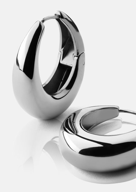 Øredobber Bold Curve – Sølvbelagte