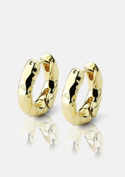 Øredobb Luxe Ripple Hoops - 18k Gold Plated