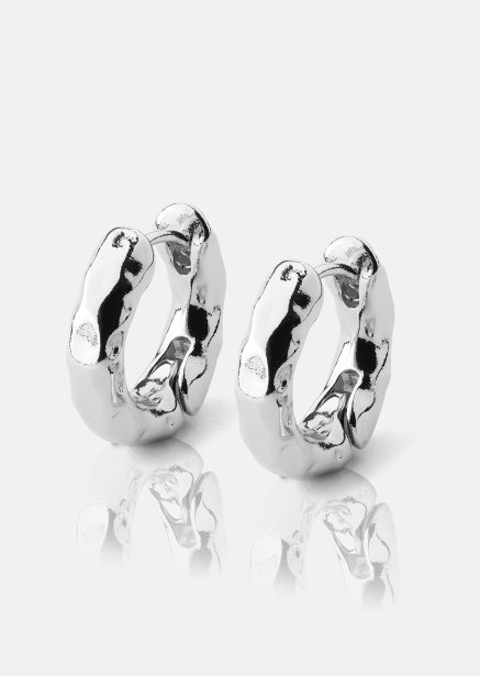 Øredobb Luxe Ripple Hoops - Silver Plated