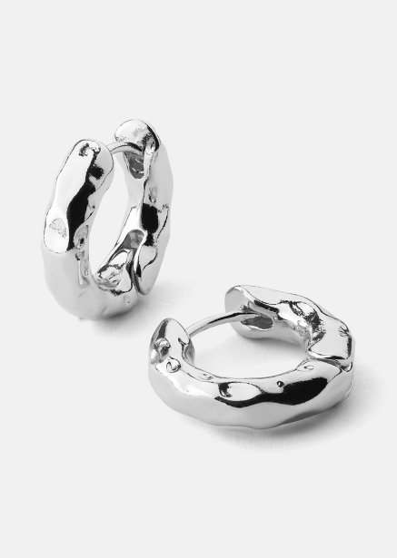 Øredobb Luxe Ripple Hoops - Sølvbelagt