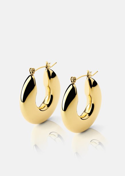 Øredobb Luna Bold Hoops - 18k Gullbelagt
