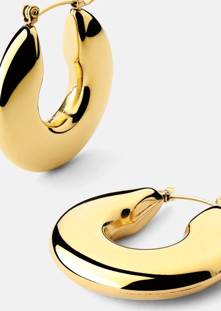 Øredobb Luna Bold Hoops - 18k Gullbelagt