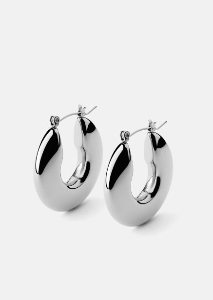 Øredobb Luna Bold Hoops - Sølvbelagt