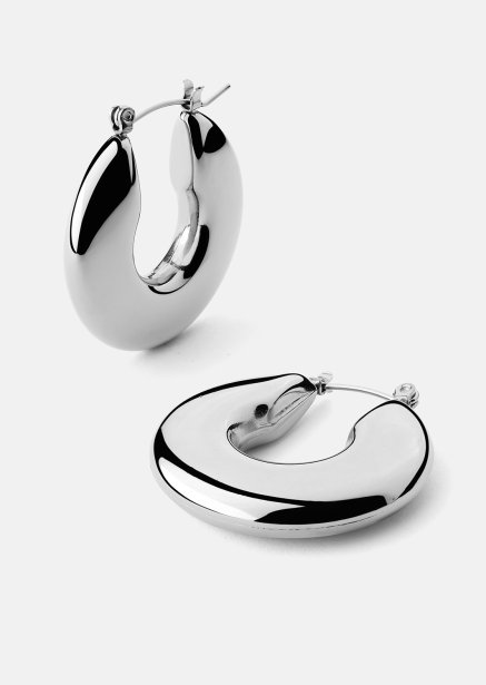 Øredobb Luna Bold Hoops - Sølvbelagt