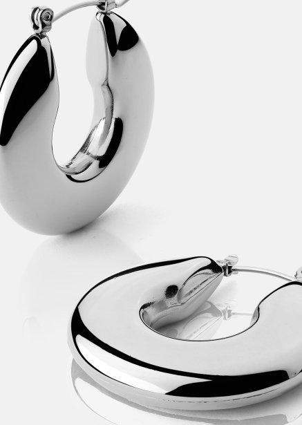 Øredobb Luna Bold Hoops - Sølvbelagt
