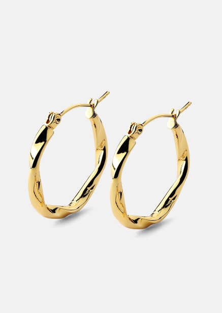 Twist Glow Hoops - 18k Gullbelagte Øredobber