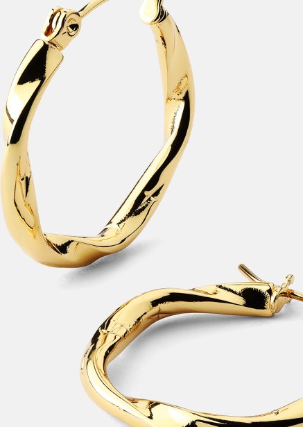 Twist Glow Hoops - 18k Gullbelagte Øredobber