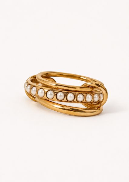 Ring Stacked Pearl - 18k gullbelagt