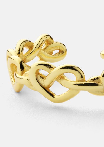 Ring Heart Link - 18k Gullbelagt