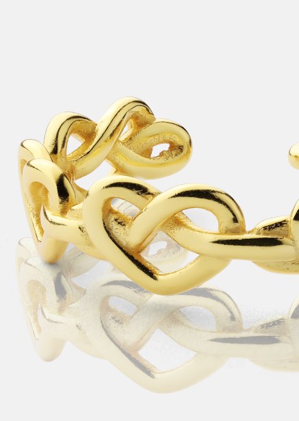 Ring Heart Link - 18k Gullbelagt