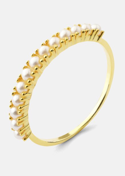 Golden Pearl Serenity Ring - 18k Gullbelagt