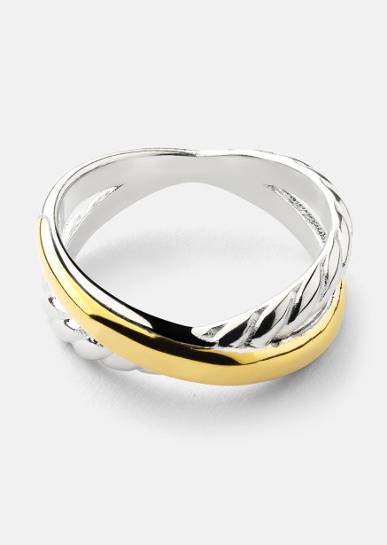 Ring Golden Silver Twist - 18k Gullbelagt