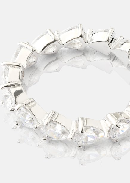 Bezel Glimmer Ring - Sølvbelagt
