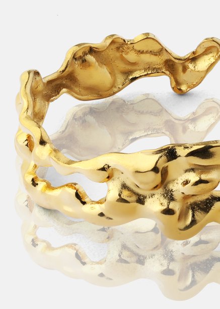 Ring Molten Wave - 18k Gullbelagt