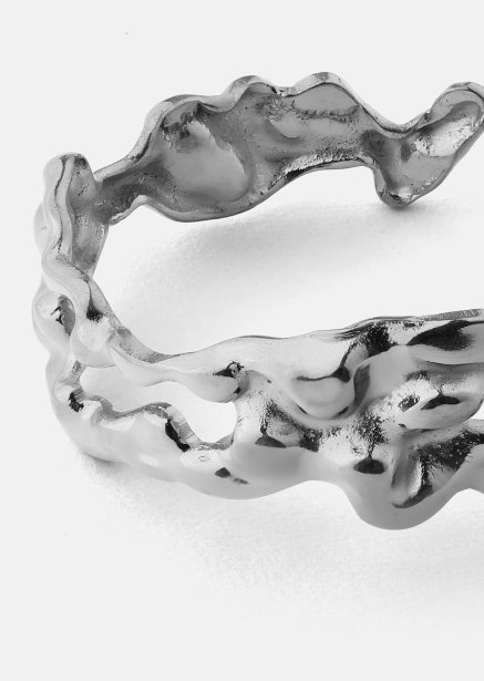 Ring Molten Wave - Sølvbelagt