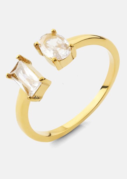 Ring Duo Cut - 18k Gold Plated