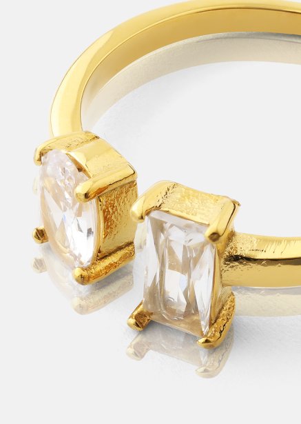 Ring Duo Cut - 18k Gullbelagt