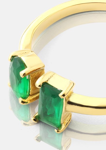 Ring Emerald Duo - 18k Gullbelagt