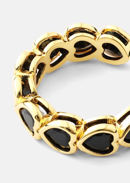 Ring Eternal Night Heart - 18k Gullbelagt
