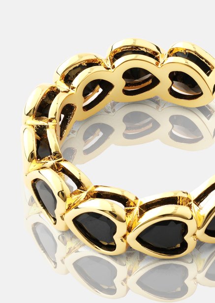 Ring Eternal Night Heart - 18k Gullbelagt
