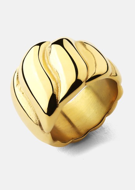 Ring Bold Wave - 18K Gullbelagt