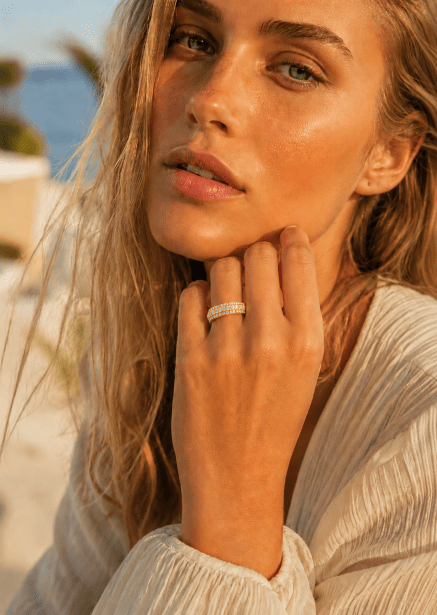 Ring Stacked Crystal - 18k gullbelagt