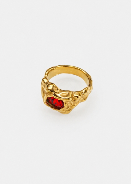 Ring Solenne Red – 18k gullbelagt
