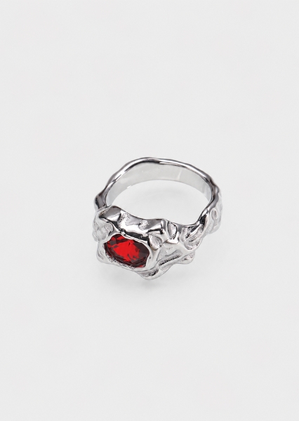 Ring Solenne Red – Sølvbelagt