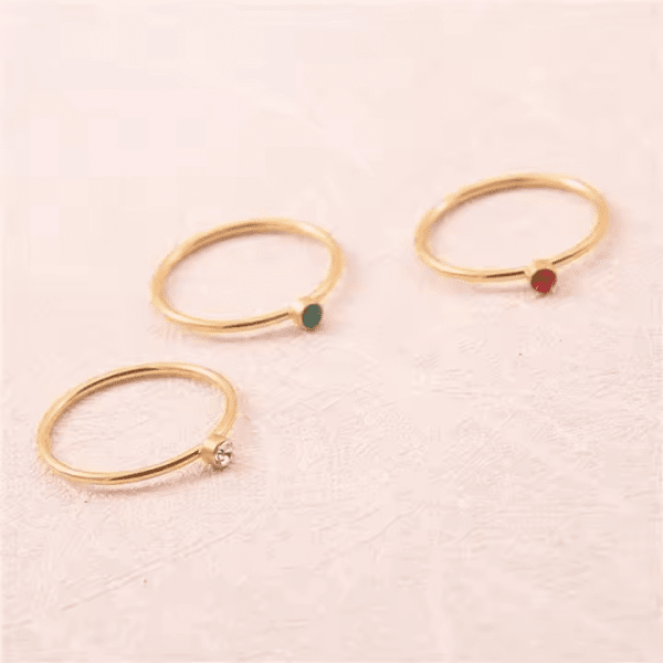 Trinity Prisma Ring - 18k Gullbelagt