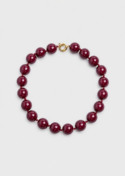 Halskjede Avenelle Burgundy - 18k Gullbelagt