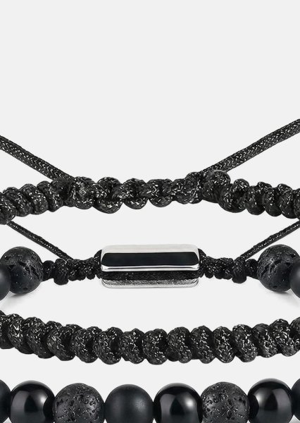 Perlearmbånd Obsidian Knot