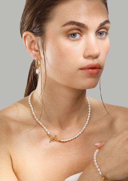 Halskjede Classic Pearl - 18k Gold Plated