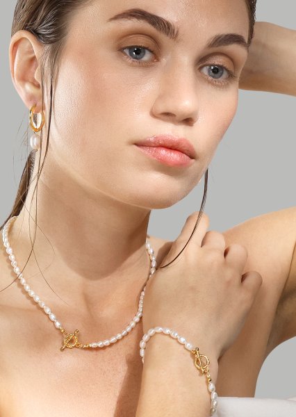 Halskjede Classic Pearl - 18k Gold Plated