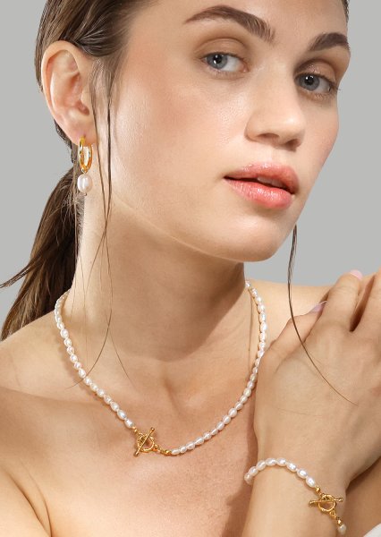 Halskjede Classic Pearl - 18k Gold Plated