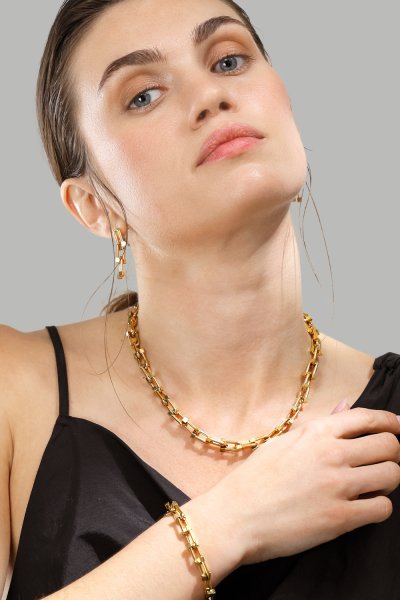 Øredobber Link Luxe – 18k Gullbelagte