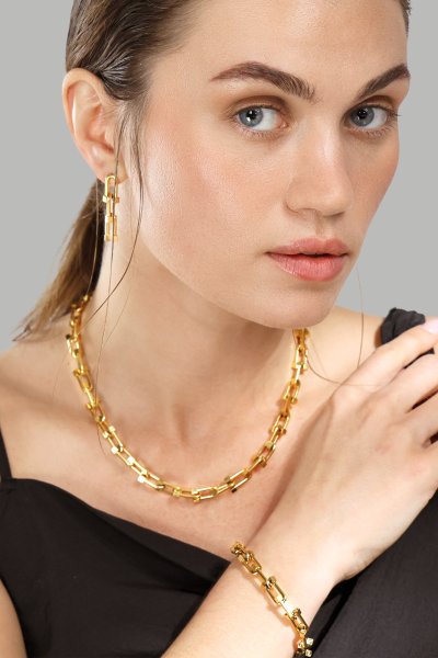 Øredobber Link Luxe – 18k Gullbelagte