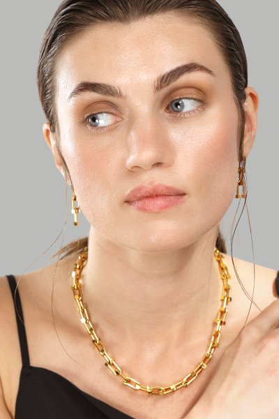 Øredobber Link Luxe – 18k Gullbelagte