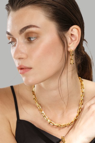 Øredobber Link Luxe – 18k Gullbelagte