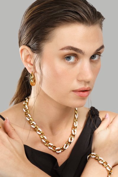 Øredobber Bold Curve – 18k Gullbelagte