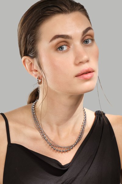 Halskjede Layered Shine – Sølvbelagt