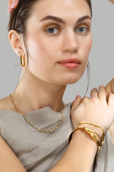 Armbånd Twist Cuff - 18k Gold Plated