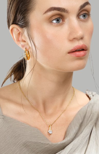 Øredobber Gleaming Curve – 18k Gullbelagte
