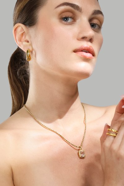 Øredobber Molten Hoop – 18k Gullbelagte
