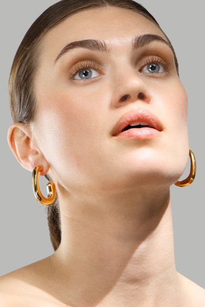 Øredobb Elegant Curve - 18k Gullbelagt