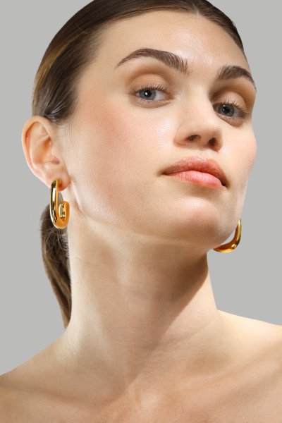 Øredobb Elegant Curve - 18k Gullbelagt