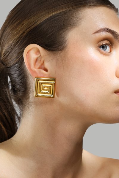 Øredobb Geometric Glow - 18k Gullbelagt