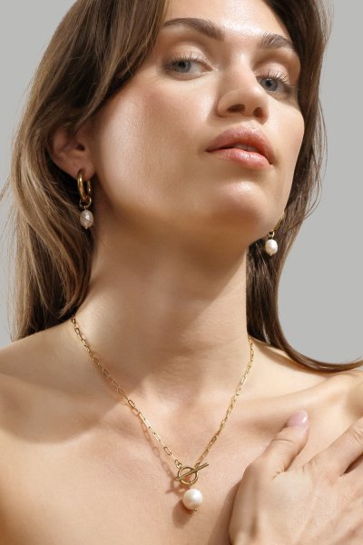 Øredobb Pearl Drop - 18k Gold Plated