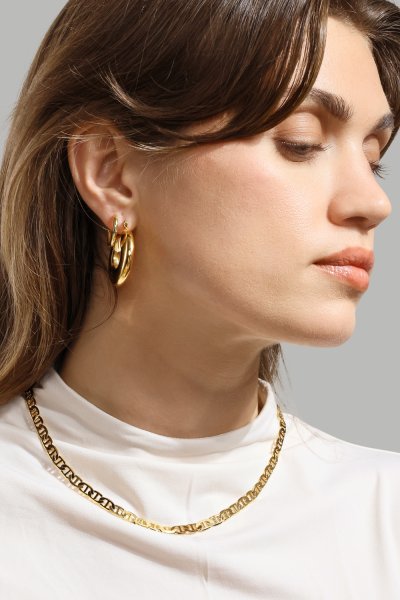 Øredobb Shine Hoops - 18k Gullbelagt